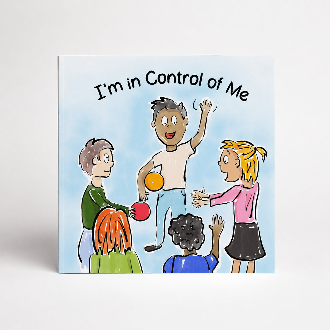 a kindle tablet showing the cover of a book called "I'm in Control of Me"